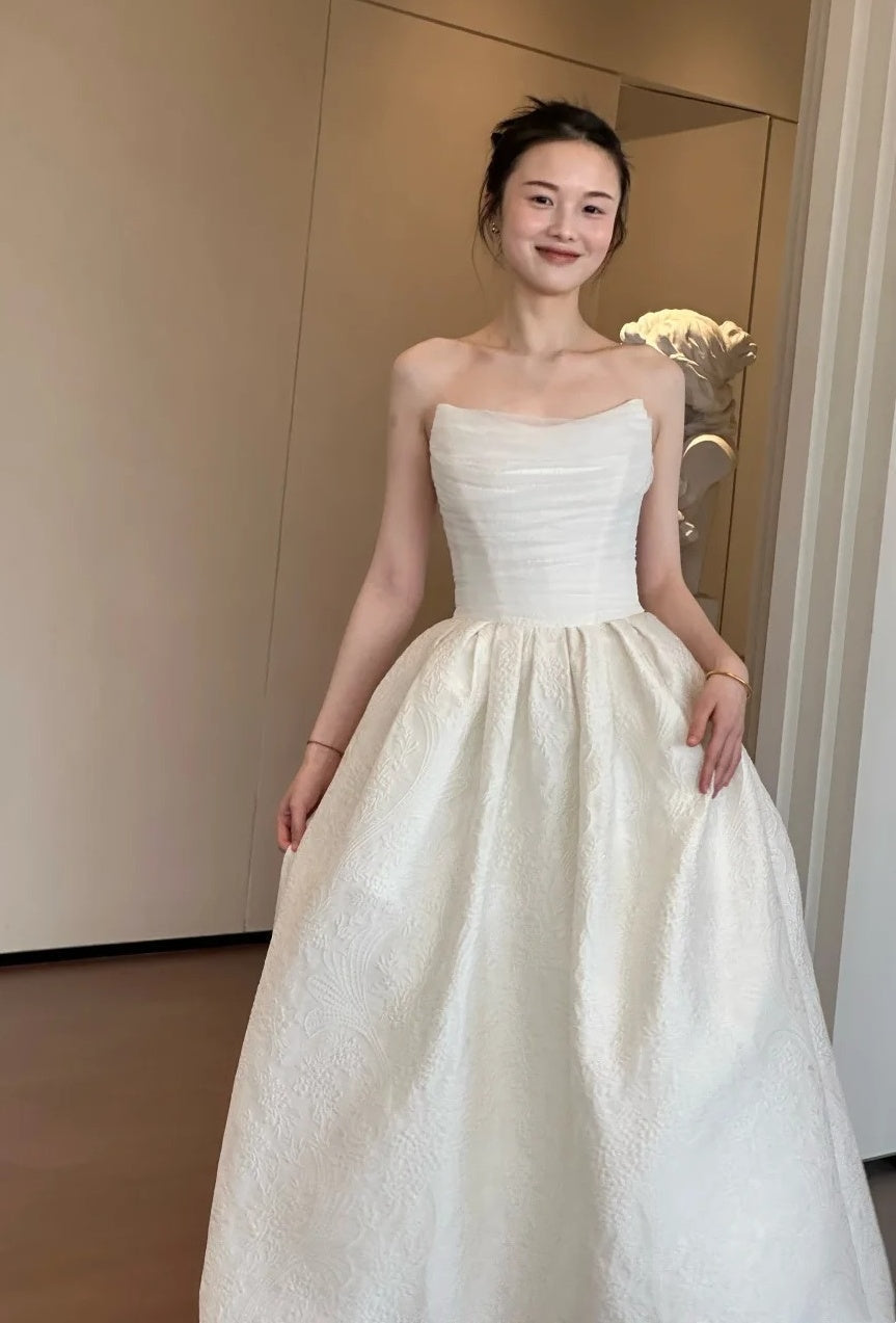 Beauty Wedding Dress Strapless Pleated Wedding Dress HZ0319