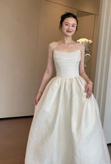 Beauty Wedding Dress Strapless Pleated Wedding Dress HZ0319