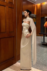 Minimalist Prom Dress Strapless Gala Dress Long Evening Dress Formal Dress HZ0319
