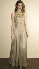 Charming Prom Dress A Line High-collar Pleated Cocktail Dress Evening Dress Wedding Guest Dress HZ0319