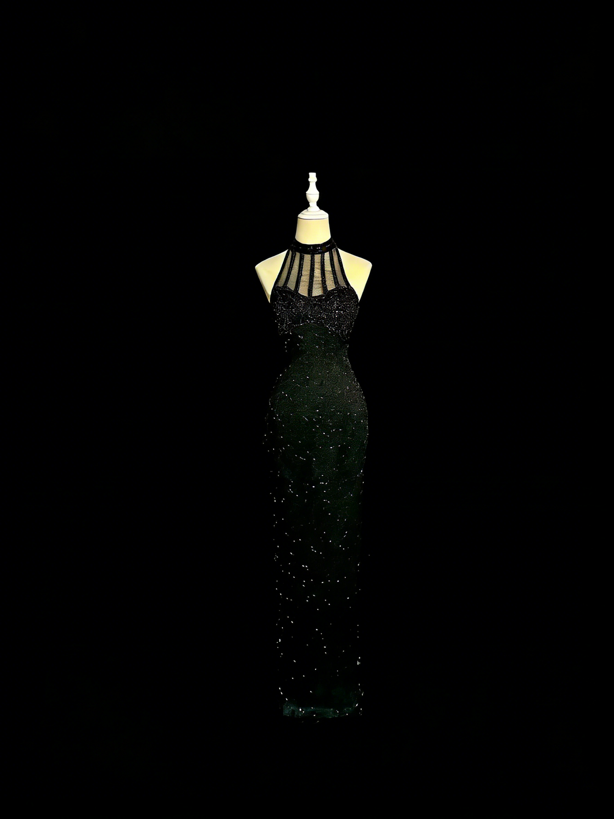 Sexy Prom Dress Black Crew Neck Fitted Beading Cocktail Dress Evening Dress Wedding Guest Dress HZ0319