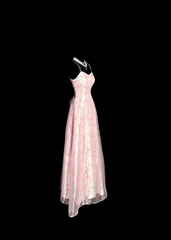 Beauty Prom Dress Light Pink Spaghetti Straps Tulle Party Dress Evening Dress Wedding Guest Dress HZ0319