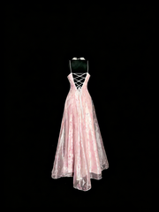 Beauty Prom Dress Light Pink Spaghetti Straps Tulle Party Dress Evening Dress Wedding Guest Dress HZ0319