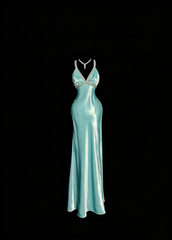 Elegant Prom Dress Satin Light Blue Spaghetti Straps Formal Dress Evening Dresses Wedding Guest Dress HZ0319