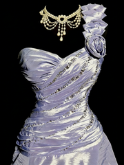 Stunning Prom Dress Lilac One Shoulder Pleated Formal Dress Evening Dresses Gala Dress HZ0319