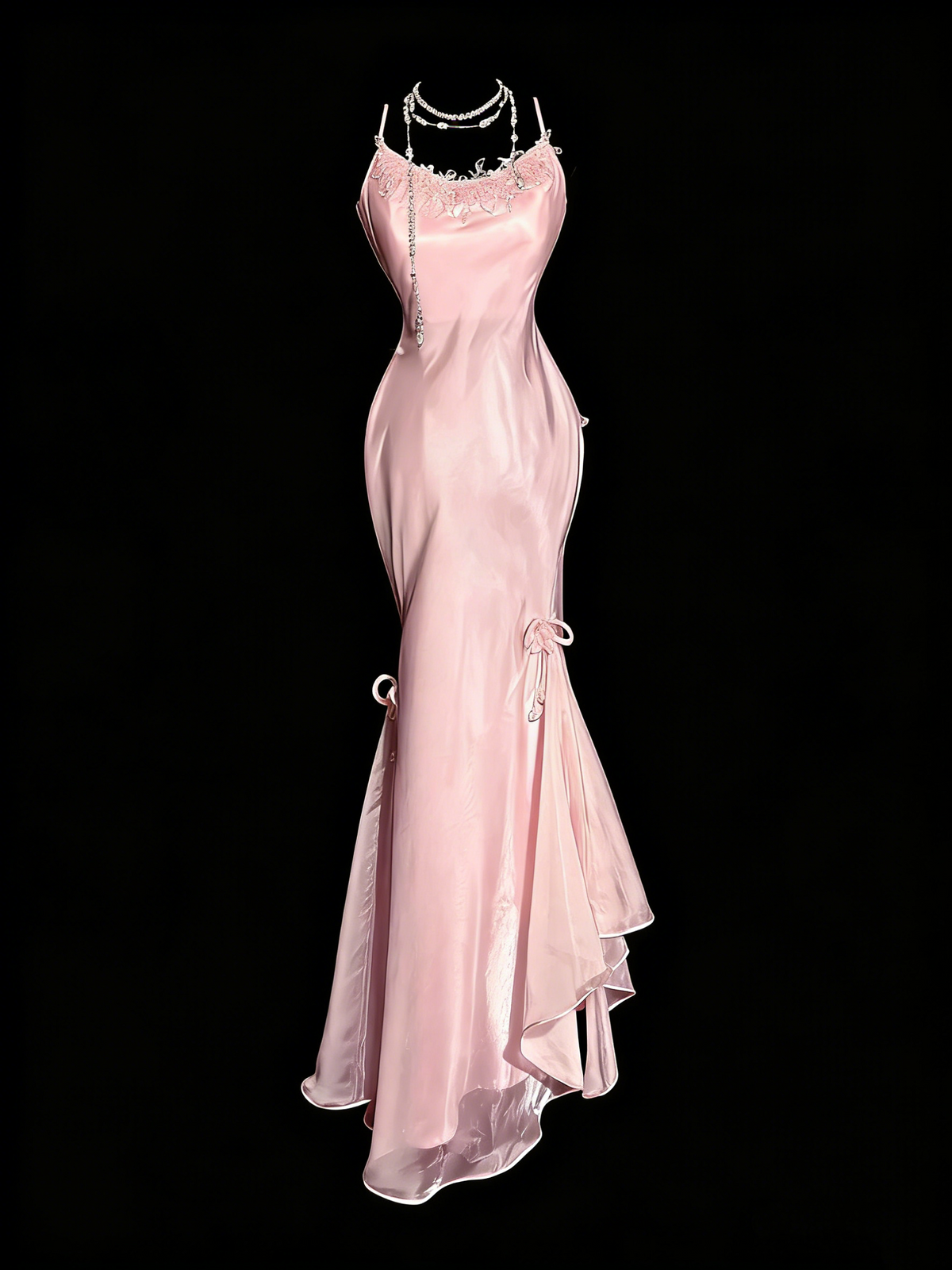 Sweet Prom Dress Light Pink Spaghetti Straps Mermaid Formal Dress Evening Dresses Birthday Party Dress HZ0319