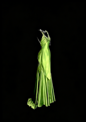 Elegant Prom Dress Lime Green Satin V-neck Pleated Mermaid Formal Dress Evening Dresses Birthday Party Dress HZ0319