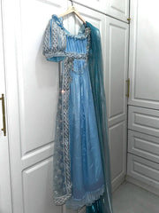 New Arrival Prom Dress Light Blue Square Neck Imperial Dress Evening Dresses Formal Dress HZ0319
