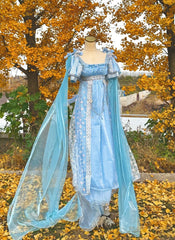 New Arrival Prom Dress Light Blue Square Neck Imperial Dress Evening Dresses Formal Dress HZ0319
