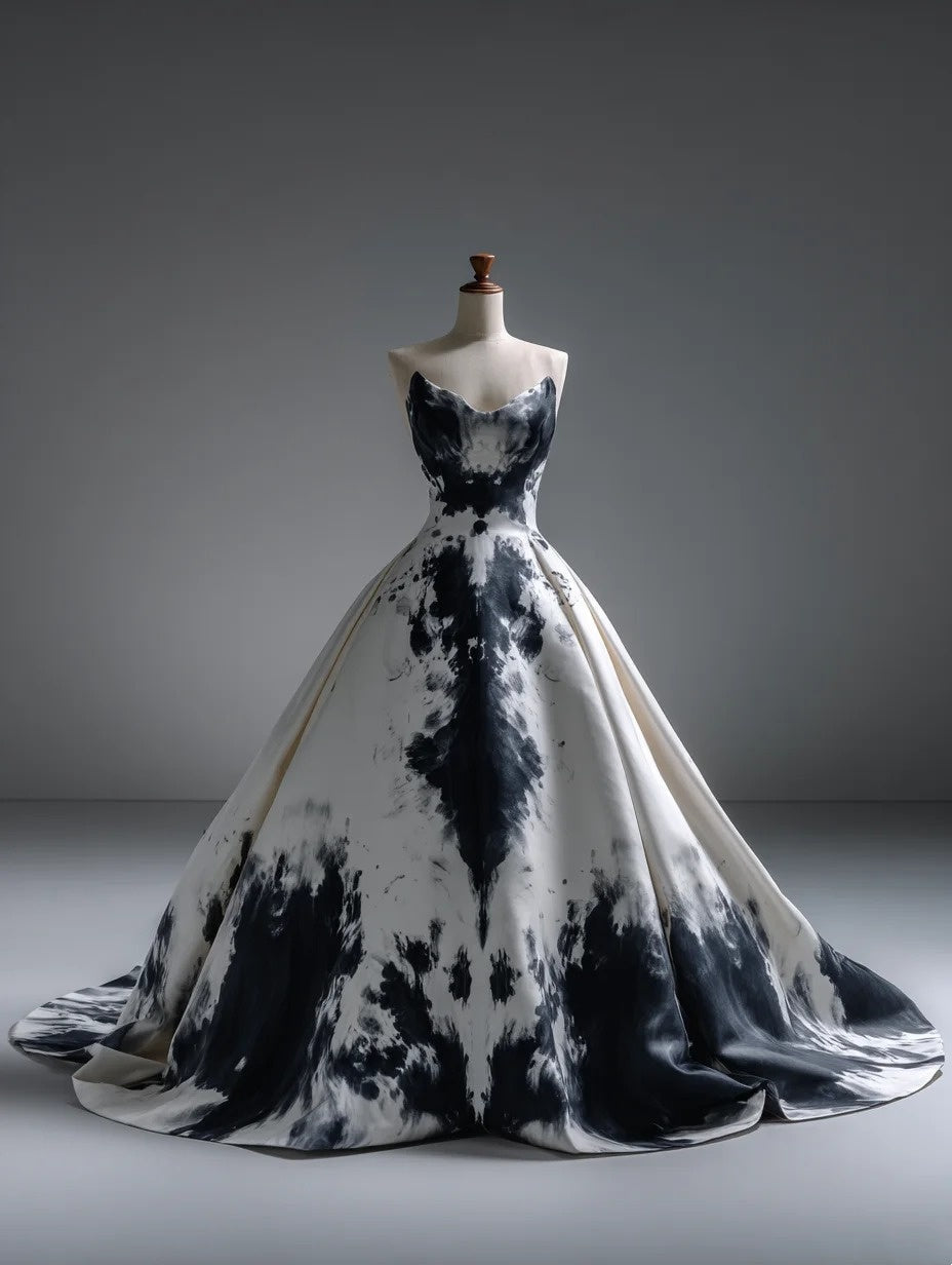 Fashion Ball Gown Strapless Prom Dresses Evening Gala Gown Birthday Dress HZ0319
