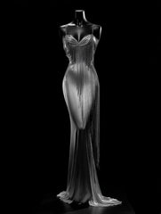 Sexy Satin Prom Dress Spaghetti Straps Beading Mermaid Formal Dresses Evening Dress Gala Gown HZ0319