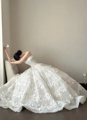 Elegant Wedding Dress Strapless Floral Wedding Dress HZ0319