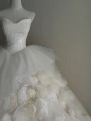 Stunning Wedding Dress Sweetheart Pleated Tulle Flower Wedding Dress HZ0319