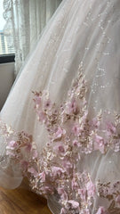Gorgeous Ball Gown Crew Neck Pleated Tulle Prom Dresses Evening Gala Gown Quinceanera Dress HZ0319