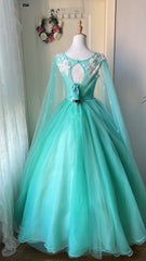 Elegant Ball Gown Crew Neck Tulle Prom Dresses Evening Gala Gown Birthday Party Dress HZ0319
