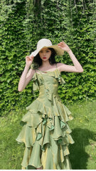 Sparkle Ruffle Prom Dresses Causal Birthday Dresses Dance Party Dress
