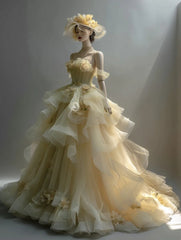 Stunning Ball Gown Off Shoulder Tulle Prom Dresses Evening Gala Gown Quinceanera Dress HZ0319