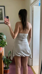 Strapless Mini Satin Homecoming Dress Short Party Dress