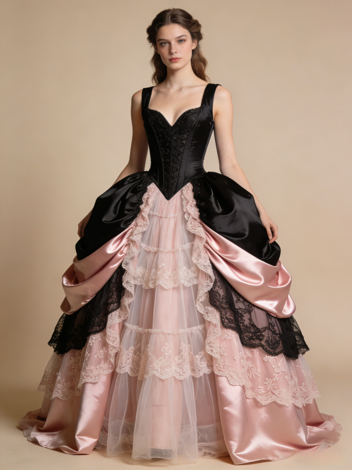 Newest Ball Gown Black Pink Sweetheart Pleated Lace Prom Dresses Quinceanera Dress Evening Gala Gown HZ0319