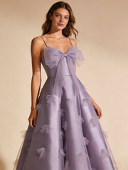 A Line Prom Dress Light Purple Spaghetti Straps Birthday Party Outfits Gala Dress Evening Gown HZ0319