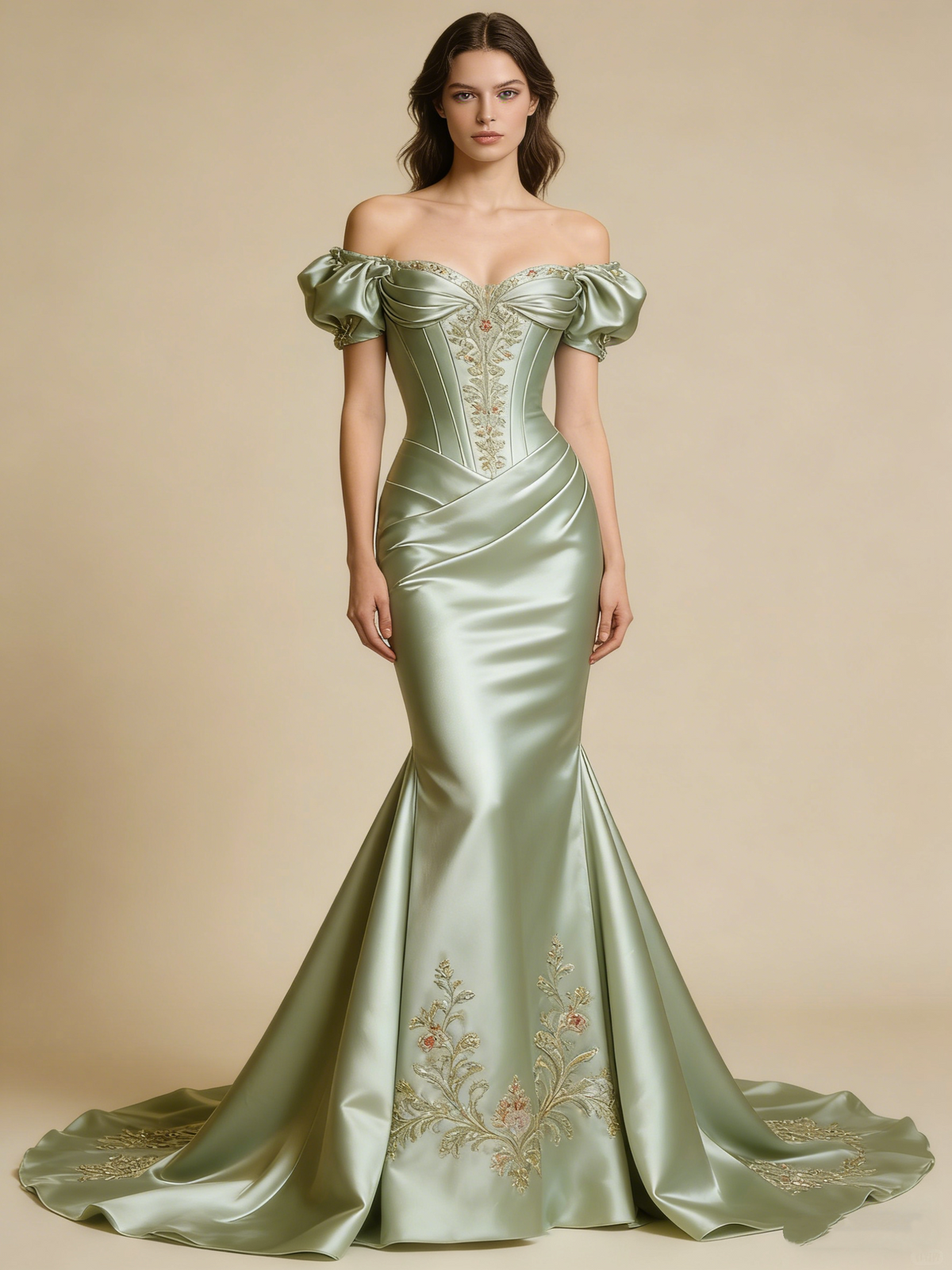 Elegant Prom Dress Light Green Off Shoulder Mermaid Evening Gown Birthday Party Outfits Gala Dress HZ0319
