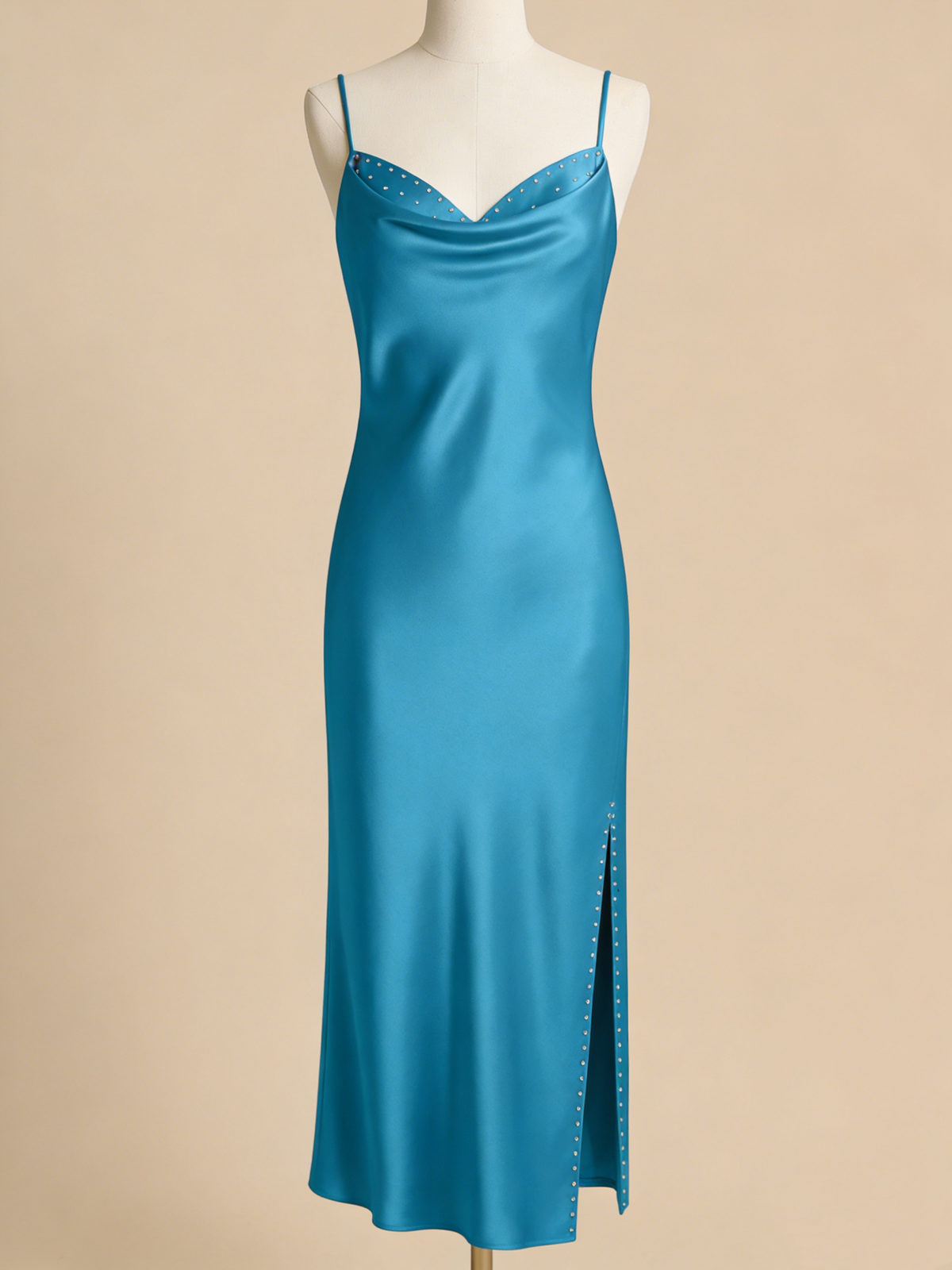 Minimalist Prom Dress Satin Blue Sweetheart Slit Gala Dress Evening Gown Birthday Party Outfits HZ0319