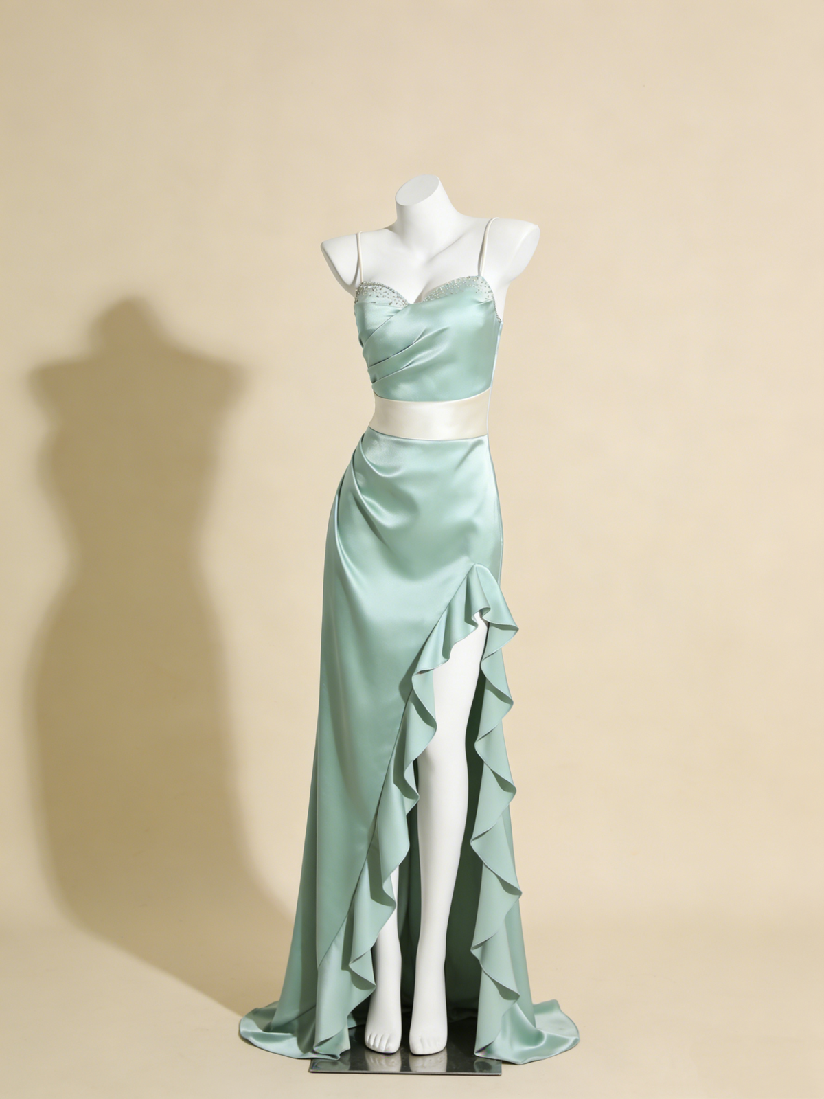 Pretty Prom Dress Satin Sweetheart Ruffle Gala Evening Gown Dress Birthday Party Outfits HZ0319
