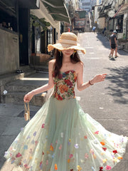 Colorful Prom Dress Sweetheart Tulle Floral Birthday Party Outfits Evening Gown Gala Dress HZ0319