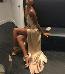 Simple Silk Satin Prom Dresses 17th Birthday Outfits P398