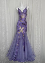 Elegant Prom Dress Sweetheart Tulle Mermaid Party Outfits Purple Evening Gown Gala Dress HZ0319