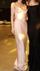 Fashion Prom Dress Light Pink Spaghetti Straps Gala Gown Birthday Party Outfits Evening Dress HZ0319
