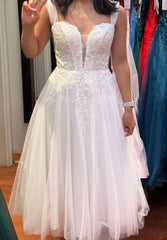 Pretty Prom Dress White Staps Tulle Pleated Birthday Party Outfits Gala Gown Evening Dresses HZ0319