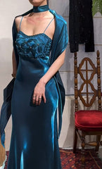 Elegant Prom Dress Satin Spaghetti Straps Cocktail Outfits Evening Dress Gala Gown HZ0319