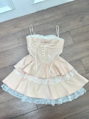 Beauty Homecoming Dress Spaghetti Straps Lace Short Prom Dress Back to School Outfits Birthday Party Dress HZ0319