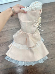 Beauty Homecoming Dress Spaghetti Straps Lace Short Prom Dress Back to School Outfits Birthday Party Dress HZ0319