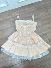 Beauty Homecoming Dress Spaghetti Straps Lace Short Prom Dress Back to School Outfits Birthday Party Dress HZ0319