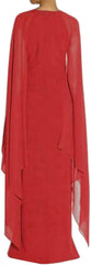 Women's Elegant High Split Flare Sleeve Formal Evening Gowns Maxi Dress Women's Elegant High Split Flare Sleeve Formal Evening Gowns Maxi Dress with Cape Party Dress Wholesale