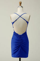 Hunter Green Appliques Cross-Back Fitted Hotfix Dress