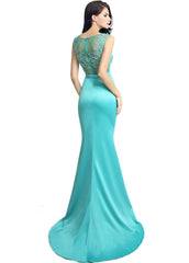 Bateau Neckline Mermaid Formal Dress