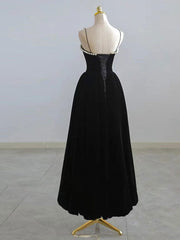 Burgundy Velvet tea length prom dress, burgundy evening dress