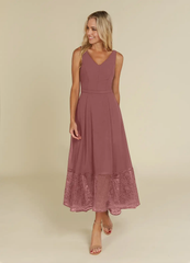 A-Line V-Neck Lace Chiffon Desert Rose formal dresses evening dress Mother of the Bride Dresses