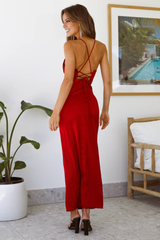 Jimiss layered neckline thin shoulder straps side slits long Prom dress