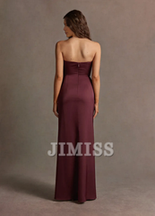 Off shoulder satin butterfly condensation back and floor length evening dress