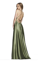 Thin shoulder strap square neck fitted tight corset and floor length evening dress