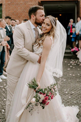 Boho A-line Champagne Off The Shoulder Wedding Dress Bridal Gown