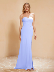 Sweetheart tight slit chiffon dress