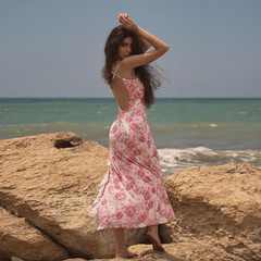 New Simple Fashion Floral Spaghetti Strap Dress HZ1024