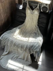 Shiny Prom Dress Spaghetti Straps Tulle Sequins Evening Dress Long Cocktail Outfits Gala Gown HZ0319