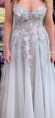 Charming Prom Dress Sweetheart Applique Long Evening Dress Party Outfits Gala Gown HZ0319