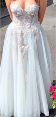 Charming Prom Dress Sweetheart Applique Long Evening Dress Party Outfits Gala Gown HZ0319